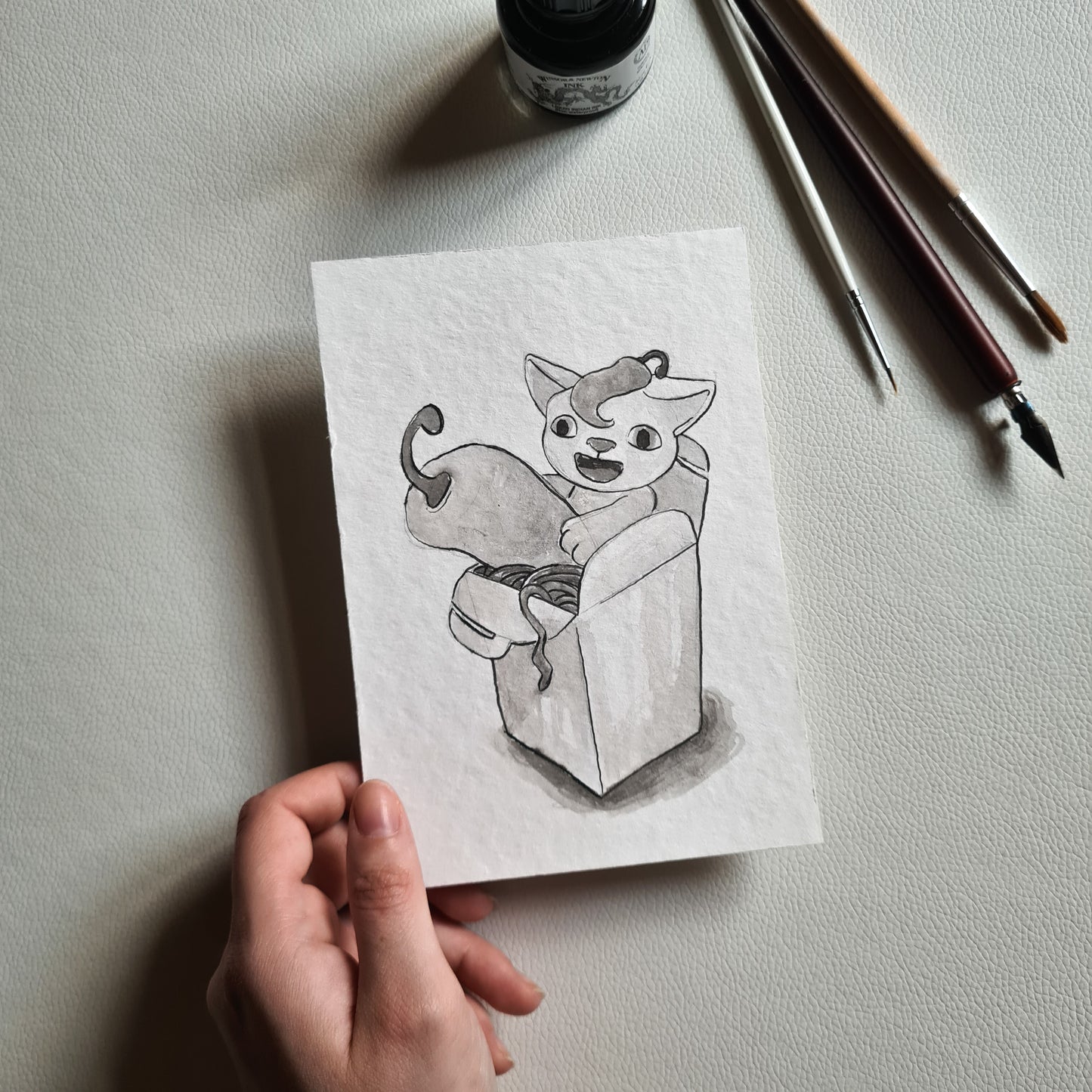 Original Ink Zeichnungen - Nudel Chili Box