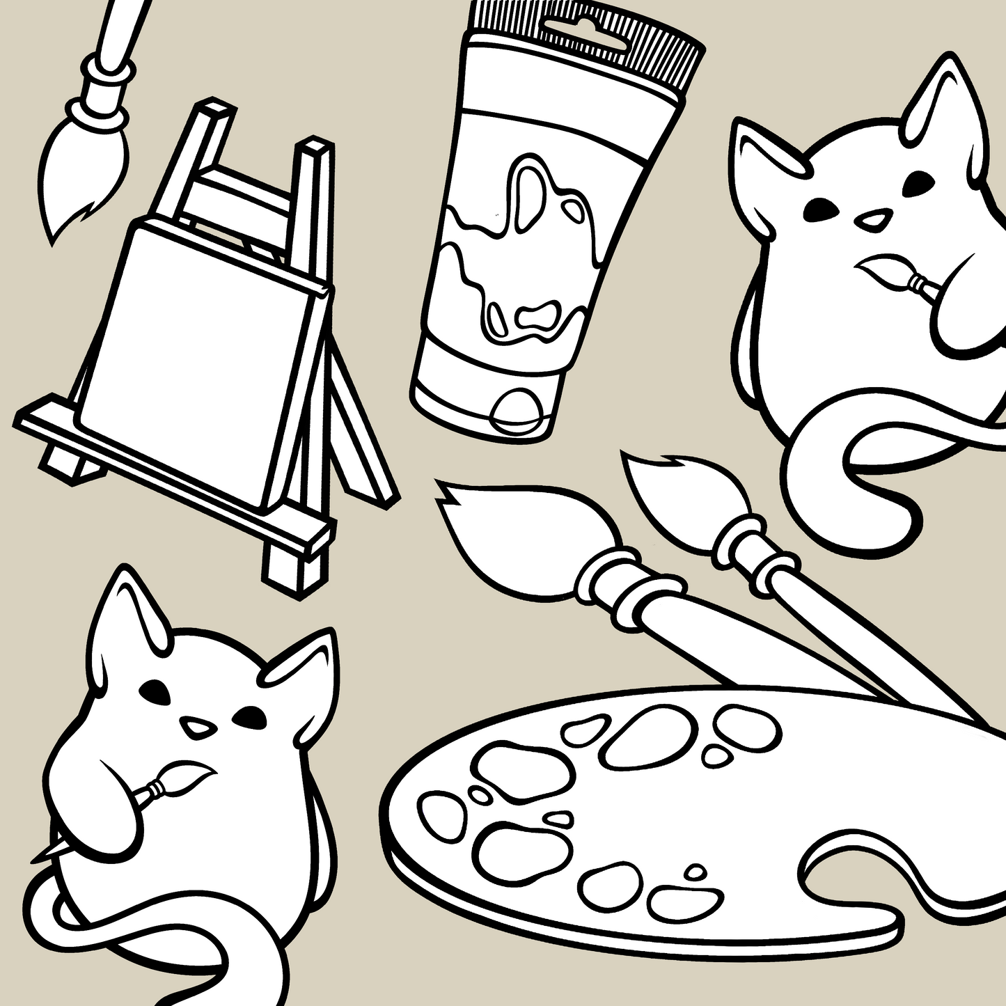 Künstler Paket - digitale Malvorlage