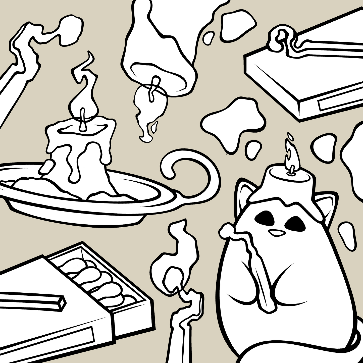 Kerzen Paket - digitale Malvorlage