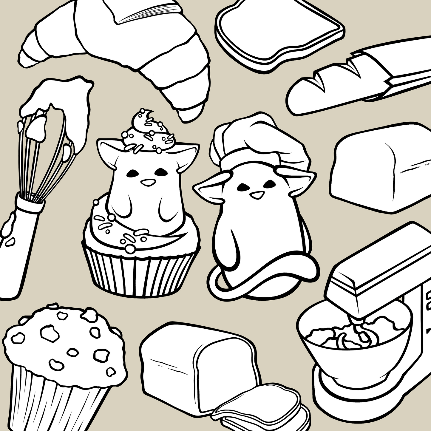 Back Paket - digitale Malvorlage