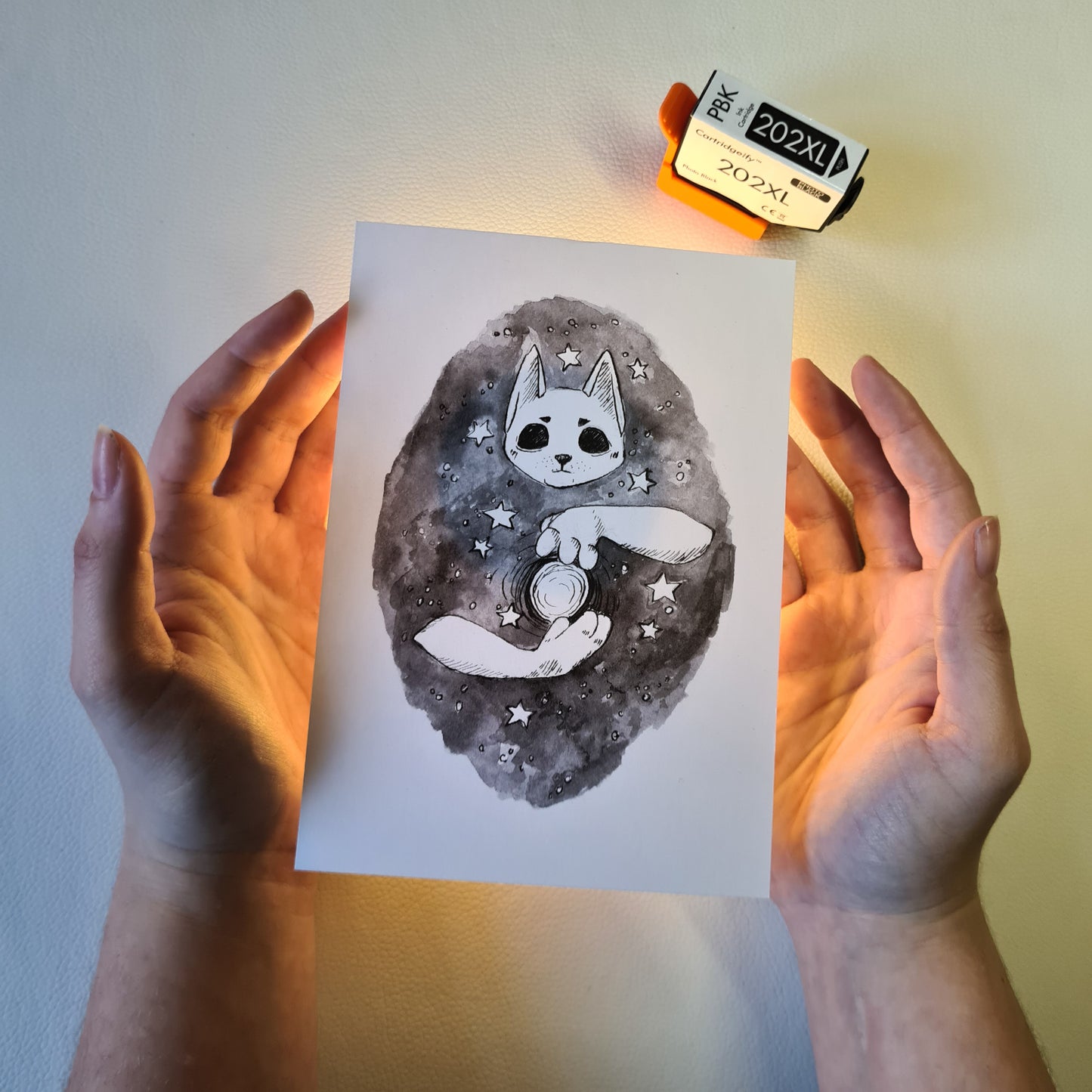 Kunstdruck - Die Wächterkatze des Kosmos