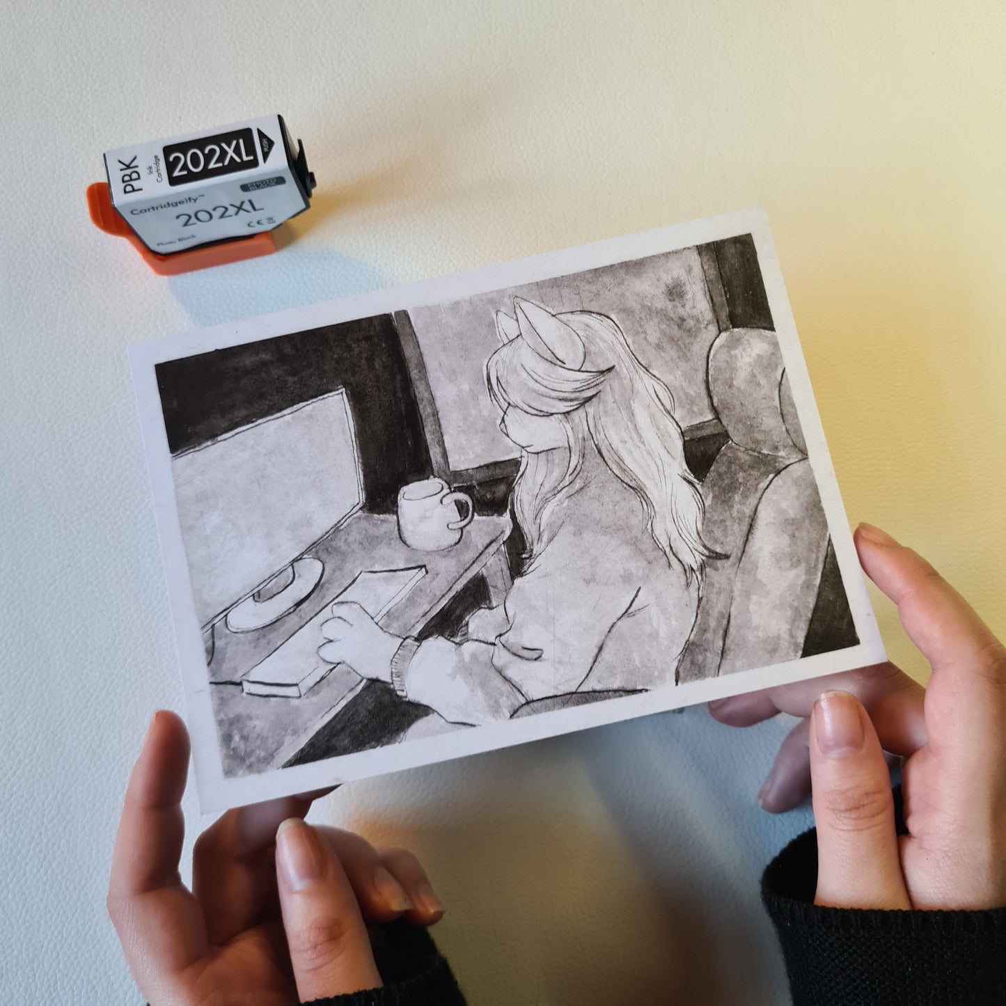 Kunstdruck - Arbeit am PC