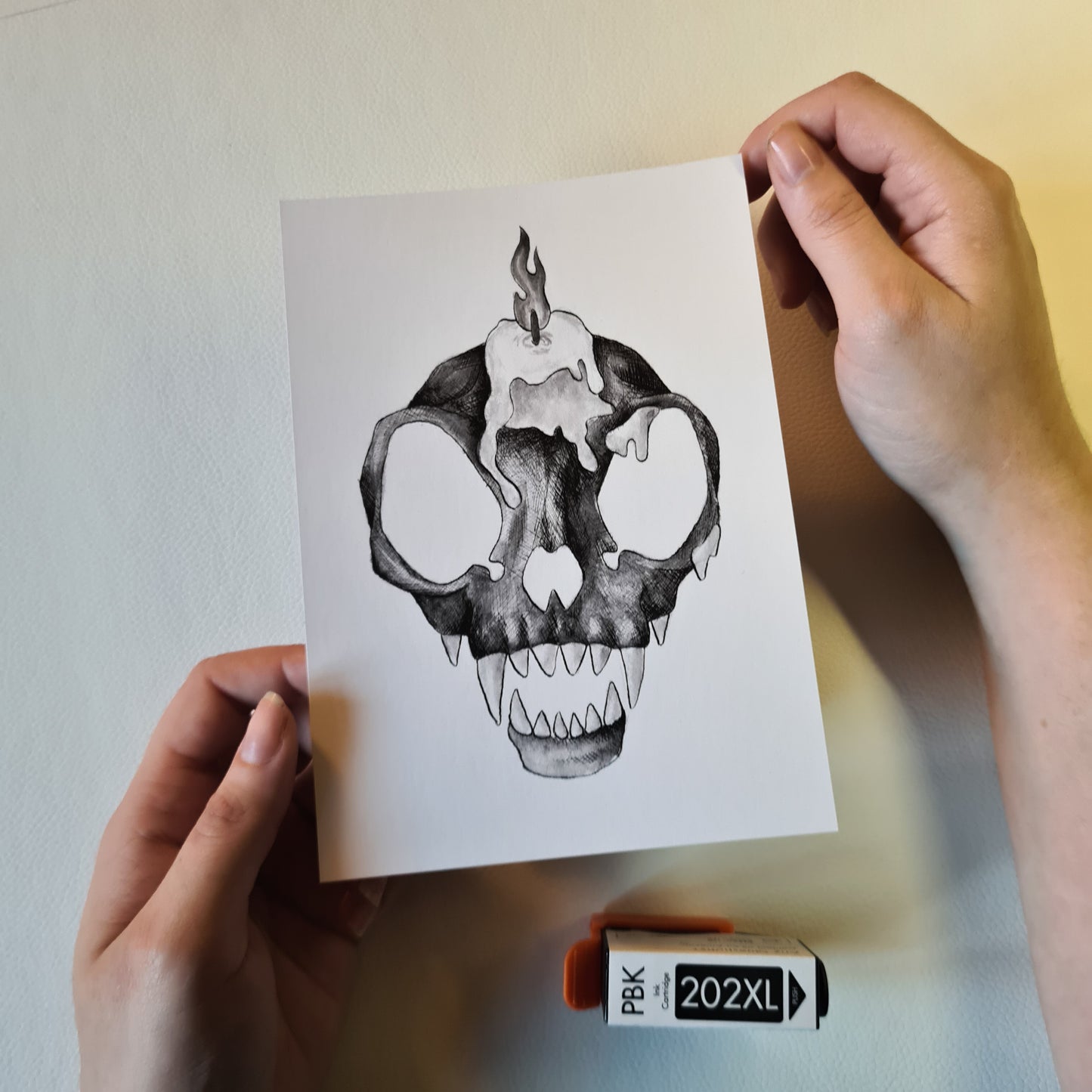 Kunstdruck - Wachsgekrönter Schädel