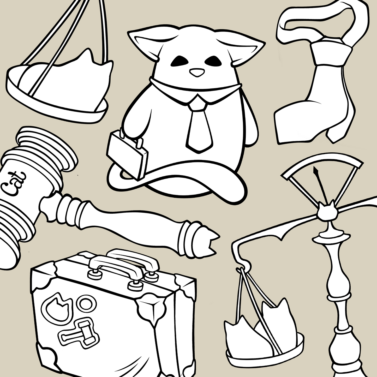 Anwalt Paket - digitale Malvorlage