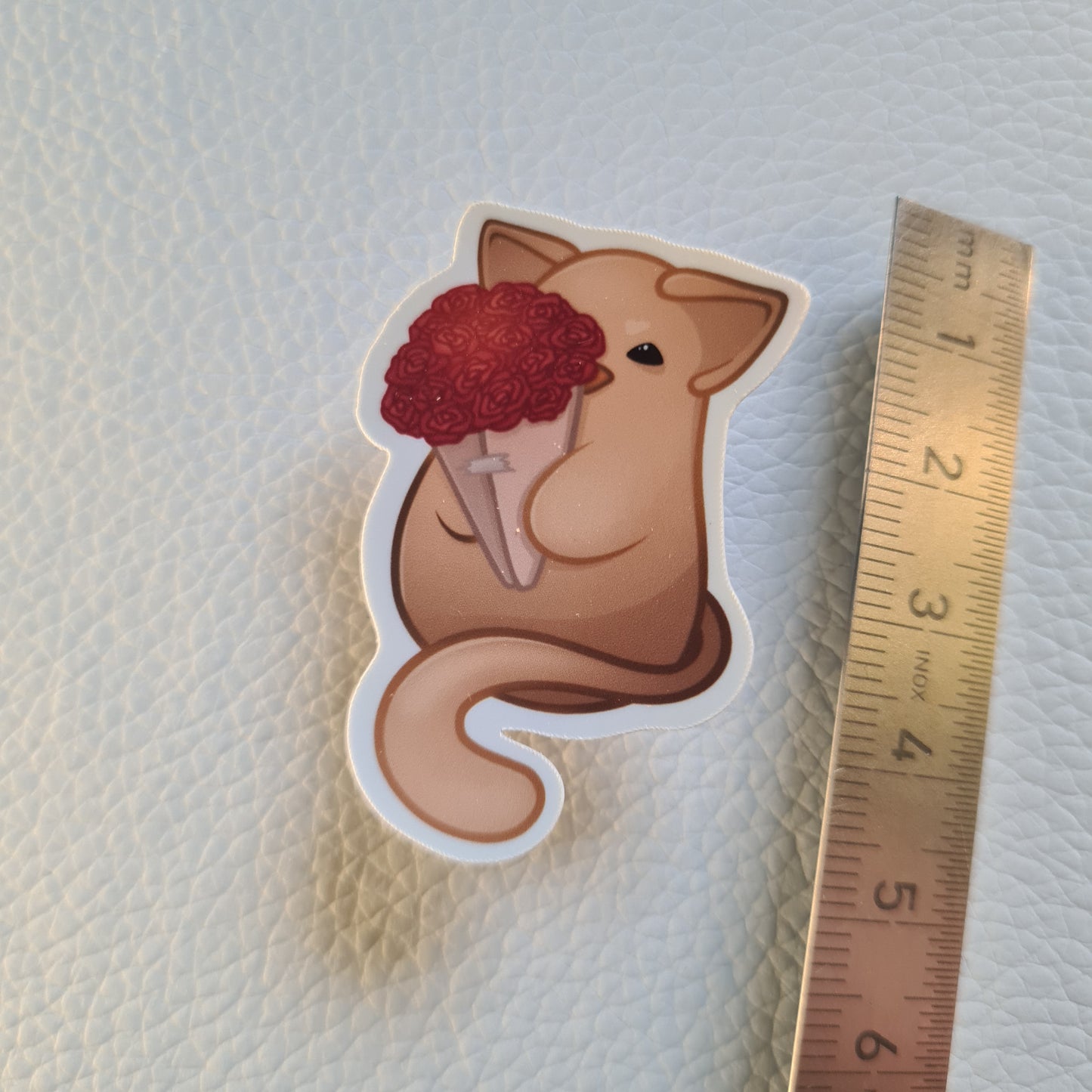 Bloob Katze Sticker - Rosenstrauß