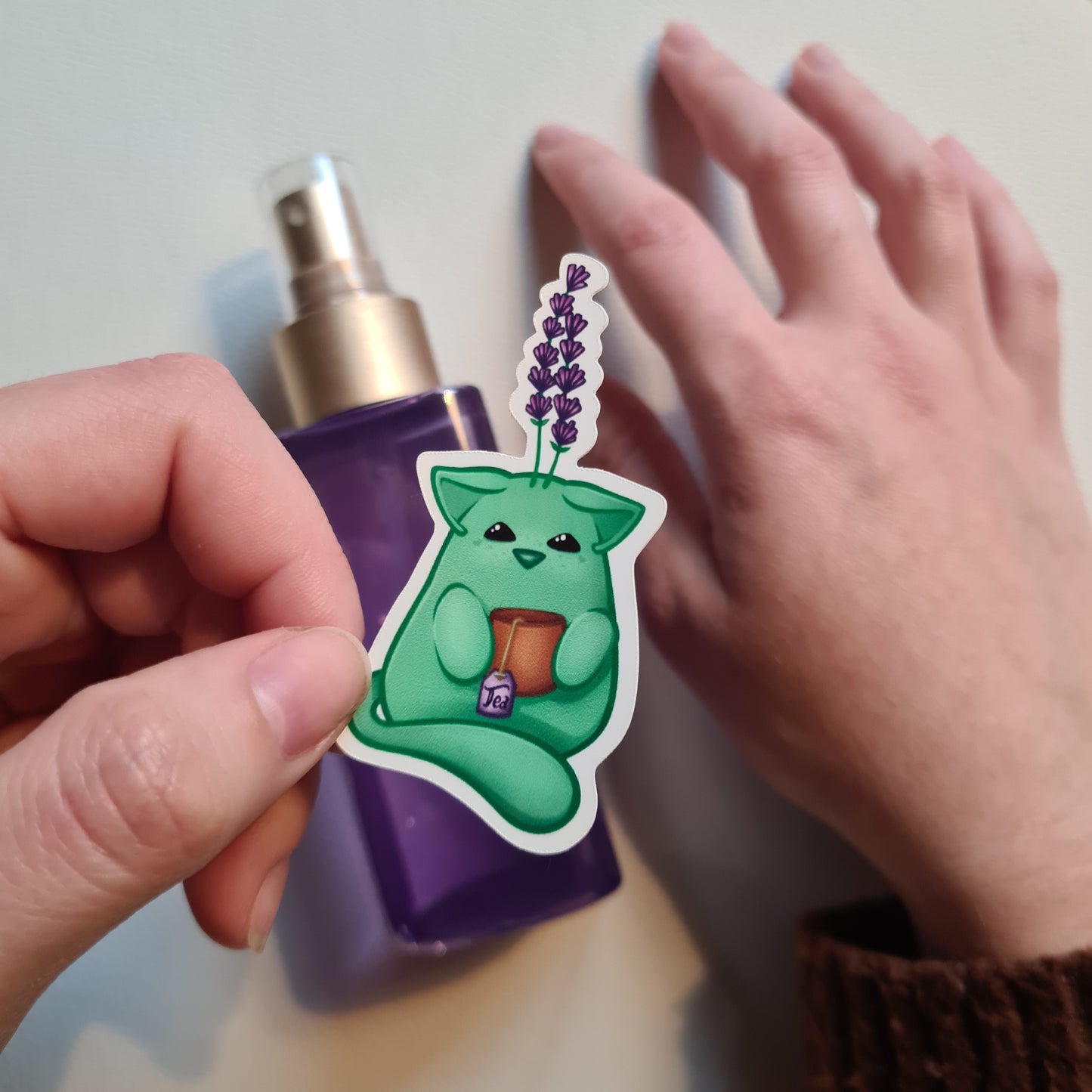 Bloob Katze Sticker -  Lavendel